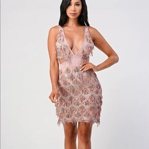 NWT Shero Mauve Mini Dress with Crystal Accents